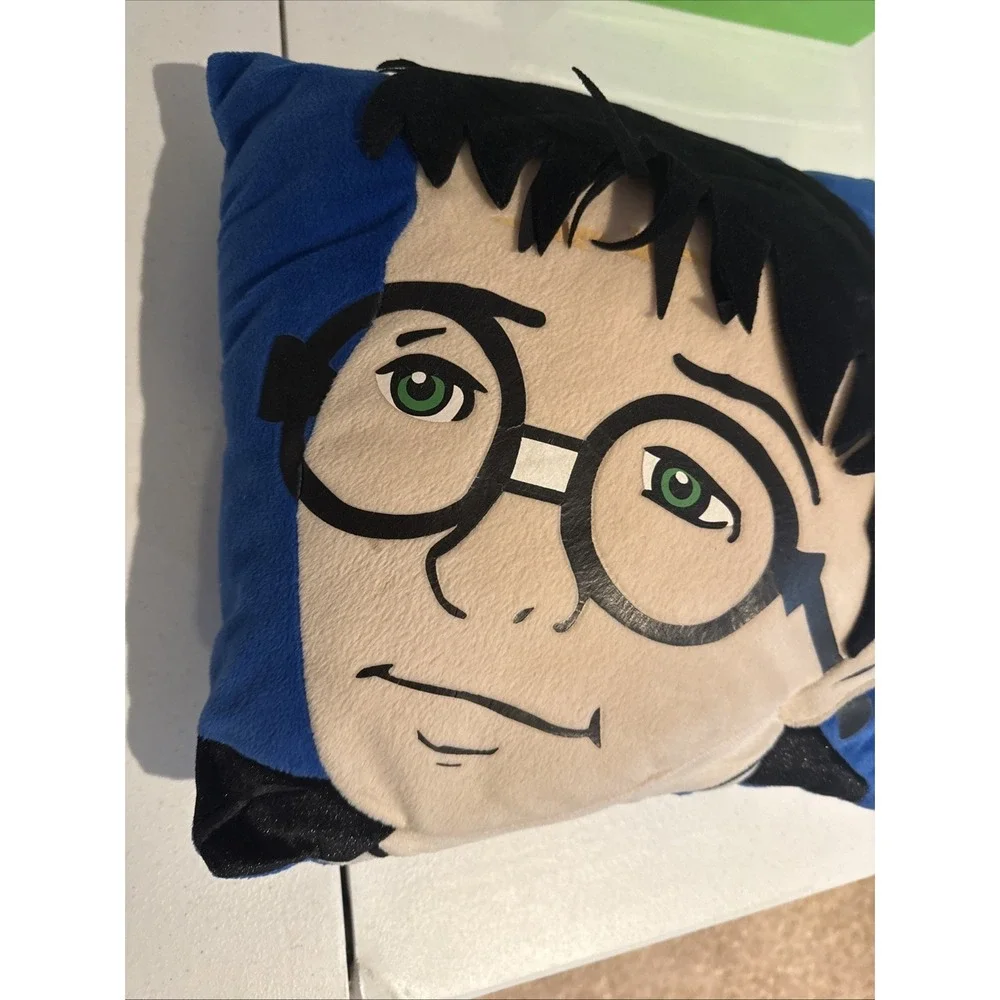 Vintage Harry Potter Throw Pillow 14x13 Blue Face Portrait Cushion Y2K Decor